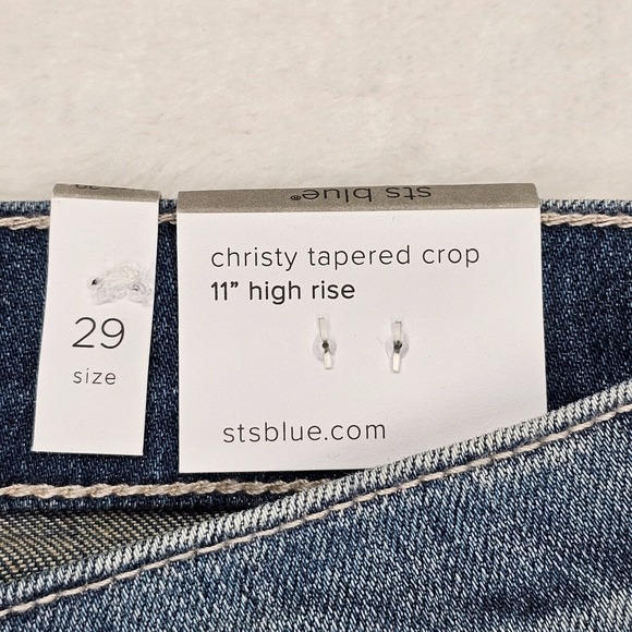 STS Blue Jean Womens 29 Blue Christy Tapered Crop High Rise Distressed EC3118JA1 - Picture 6 of 16
